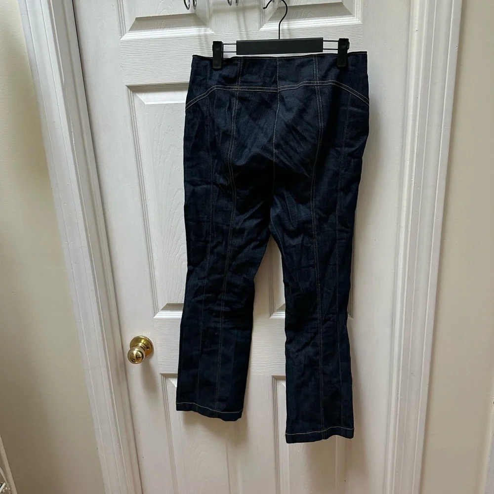 Cinq à Sept Loren Flare Leg Crop Denim Pants dark blue jeans 12 - Picture 5 of 10